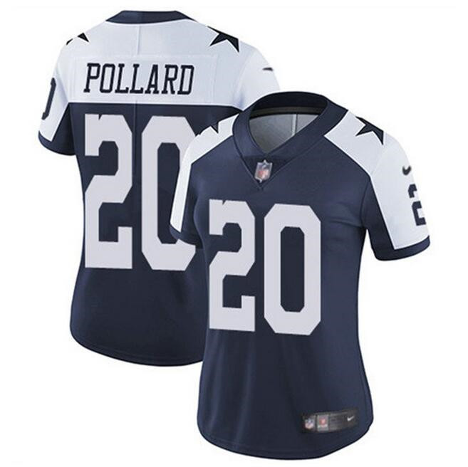 Women's Dallas Cowboys #20 Tony Pollard Navy Thanksgiving Vapor Untouchable Limited Stitched Football Jersey(Run Small）